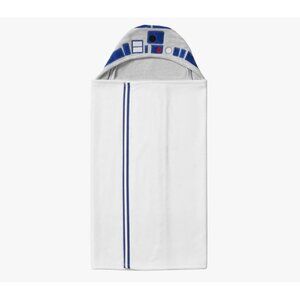 NWT Pottery Barn Baby Star Wars R2-D2 Baby Hooded Towel Bath Wrap OS White